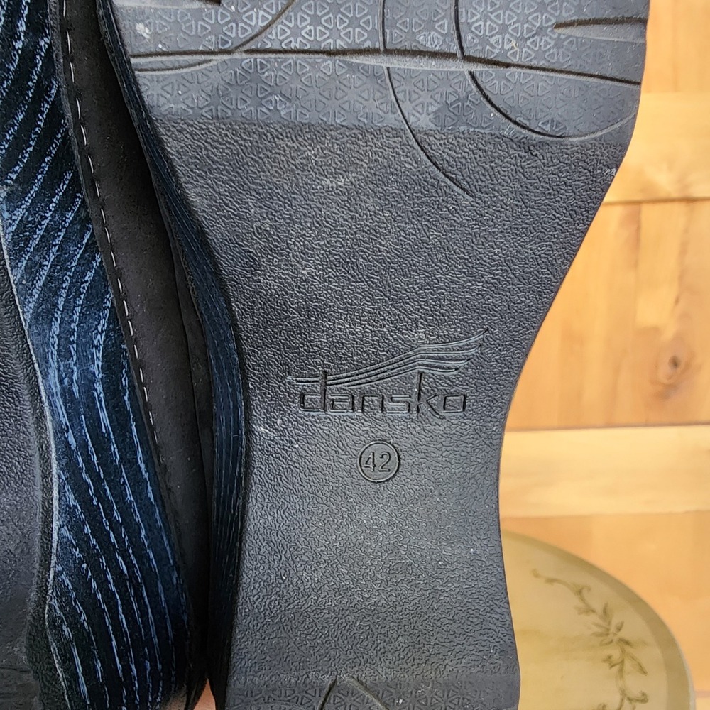 Dansko EU 42 US 11.5 12 Black Leather Clog Mule Slip On Minimalist Comfort Shoes - Picture 6 of 7